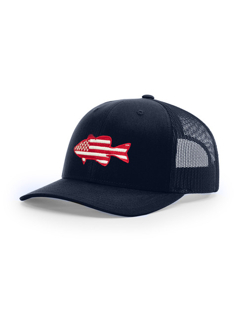 Rustic Fish Flag Richardson 112 Trucker Cap (Navy/Navy) - B-WEAR