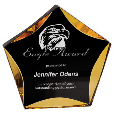 Black/Gold Luminary Star Acrylic