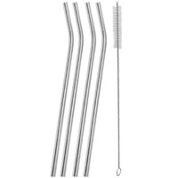 10" Stainless Strw set of 4 with Cleaning Brush