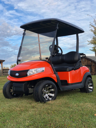 Electric Orange Phoenix golf cart side