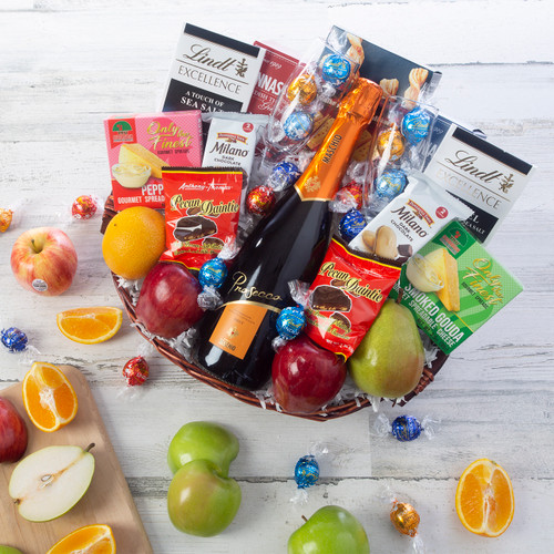 Congratulations gift basket top view