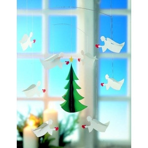 Flensted Mobiles Hanging Christmas Ornament | 15-inch High-Quality Plastic Mobile | Handmade In Denmark