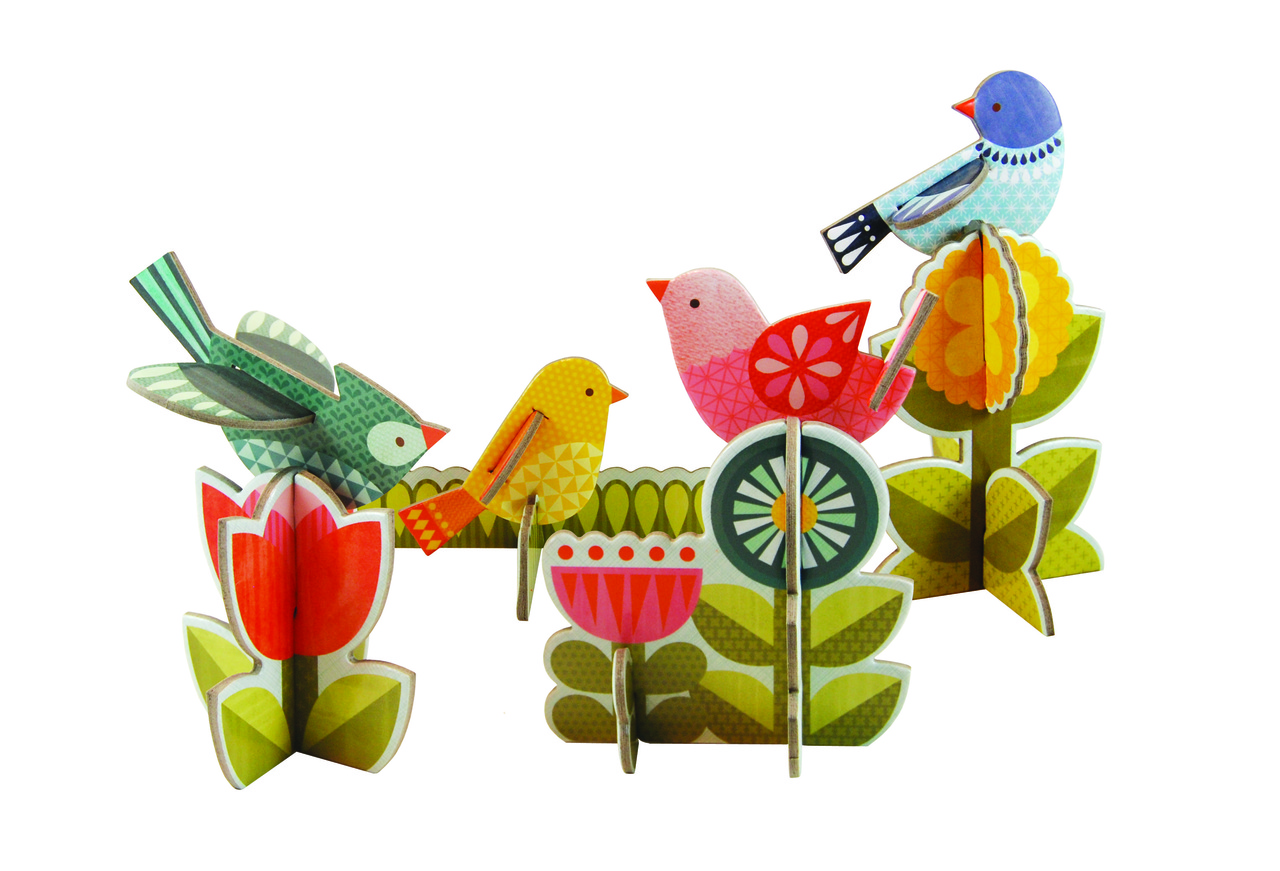 Petit Collage Pop-out and Play Modern Birds