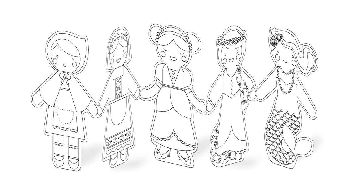 Petit Collage Fairy Tales Paper Doll Chain