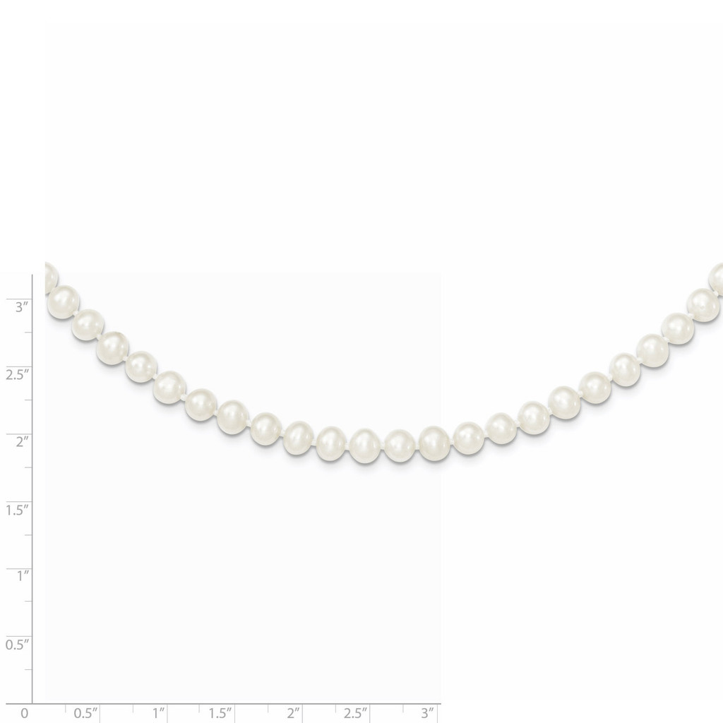 5-6mm White Cultured Pearl Necklace Sterling Silver QH4769-24