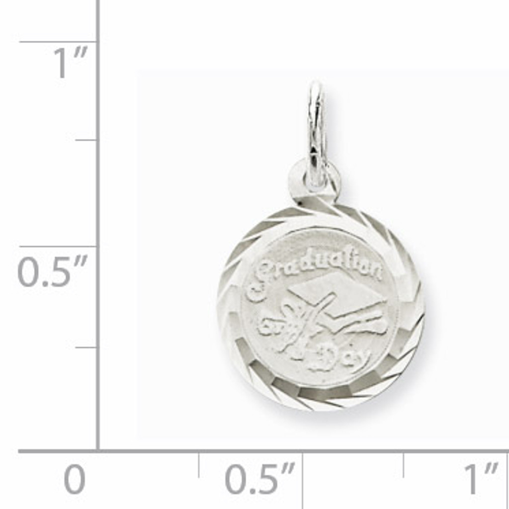 Graduation Day Disc Charm Sterling Silver QC2417