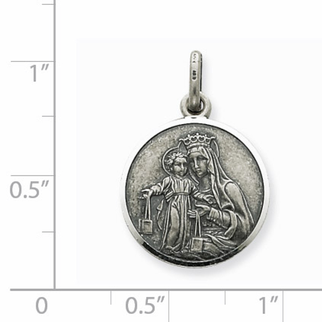Our Lady of Mount Carmel Medal Sterling Silver QC3575