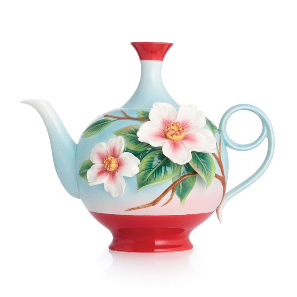 Franz Porcelain Everlasting Love Camellia Teapot FZ02870