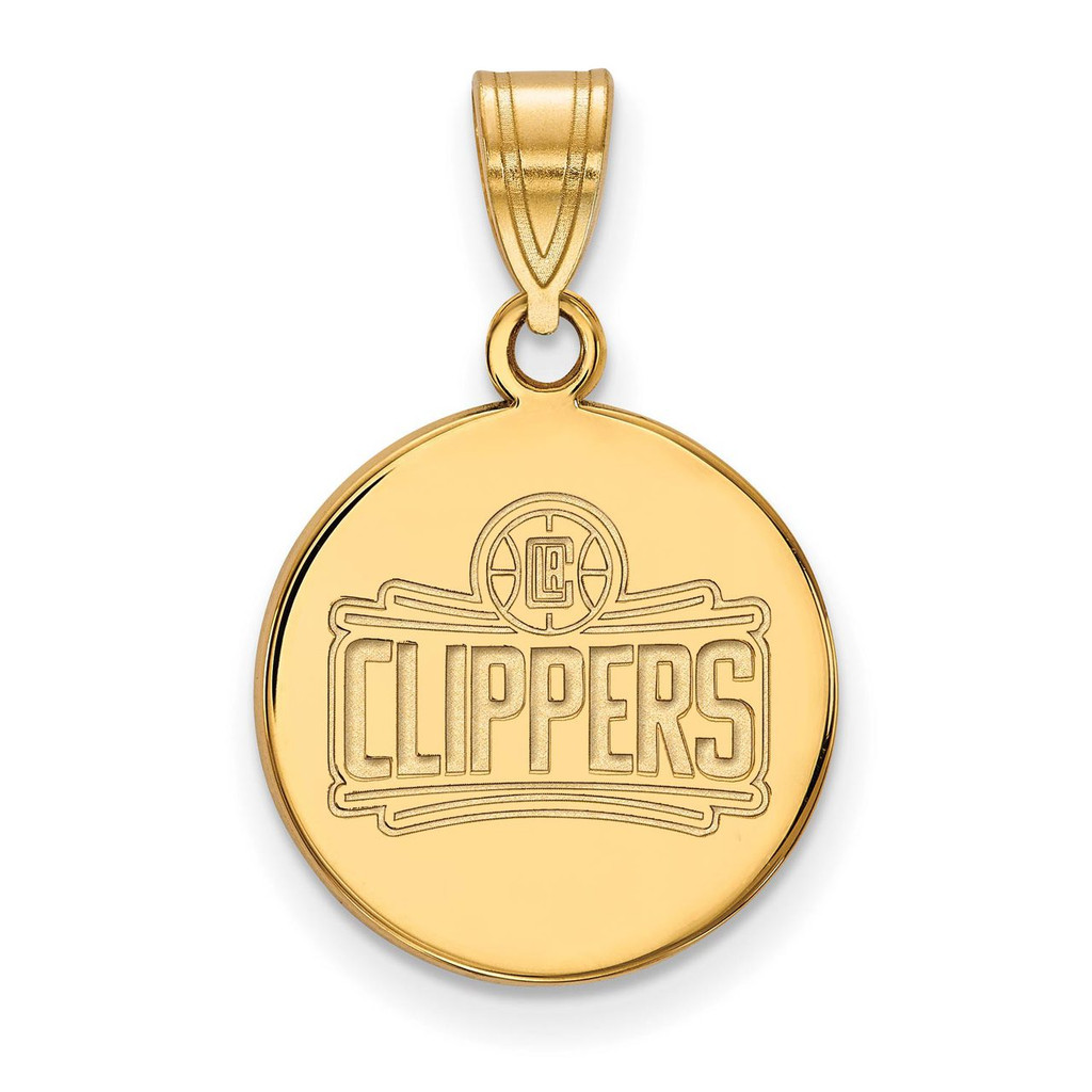 Los Angeles Clippers Medium Disc Pendant in Gold-plated Silver by LogoArt MPN: GP010CLI