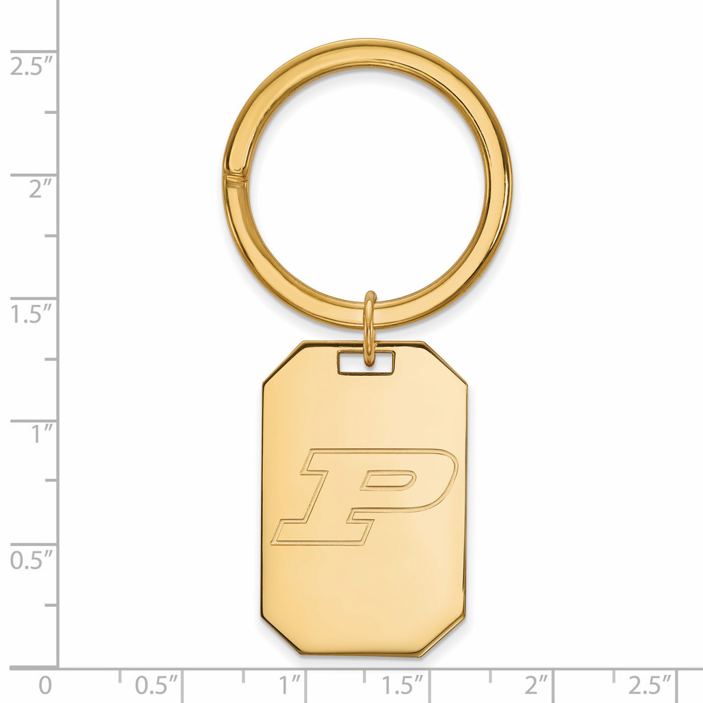 With measurement & size Purdue Key Chain Gold-plated Silver GP021PU