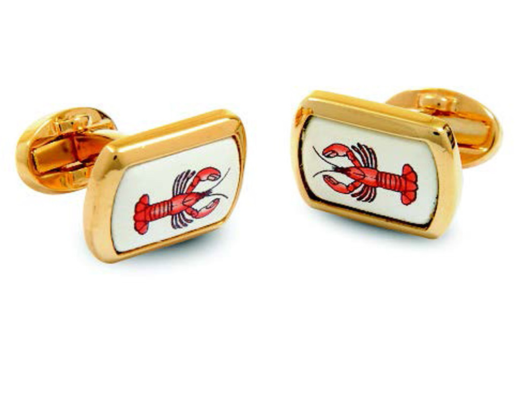 Halcyon Days Lobster Rectangular Gold Cufflinks CLLOB04RTG EAN: 5060171153726