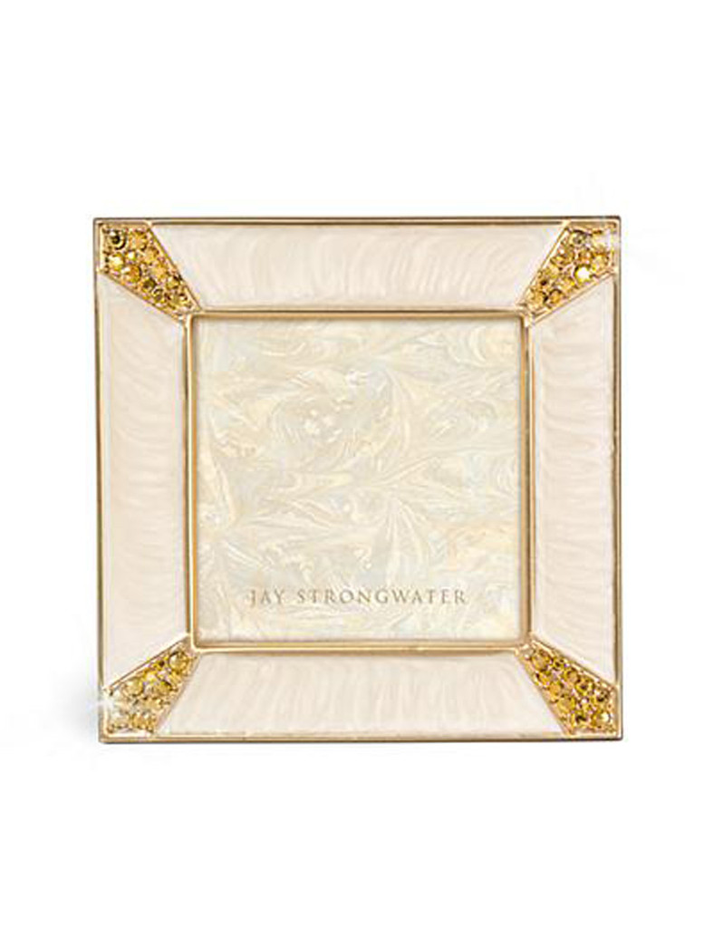 Jay Strongwater Leland Gold Pave Corner 2 Inch Square Picture Frame MPN: SPF5130-292