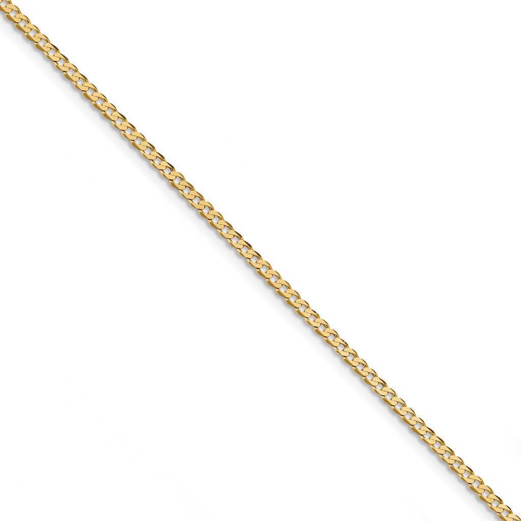 8 Inch 2.3mm Beveled Curb Chain 14k Gold MPN: FBU070-8