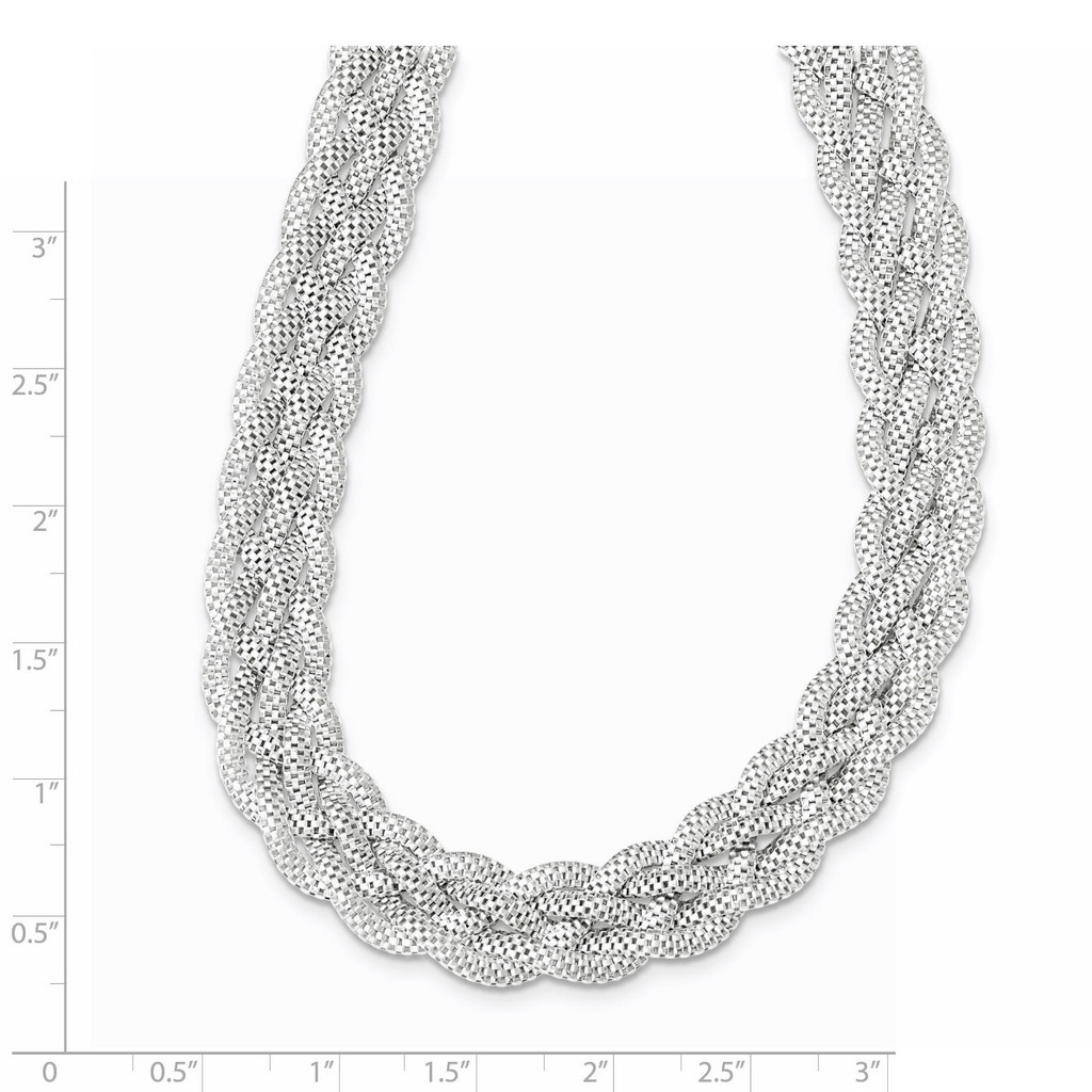 Braided Mesh Necklace 18 Inch Sterling Silver QG3841-18