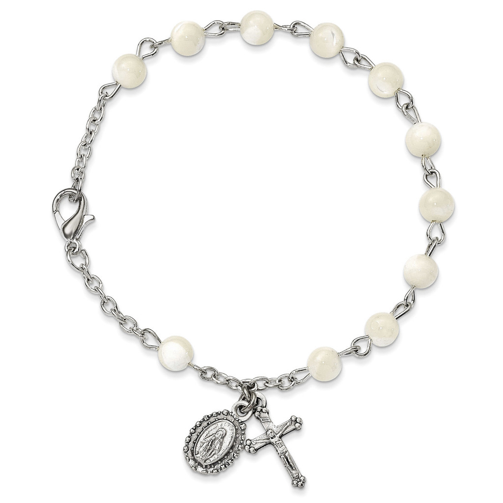 Mother of Pearl Rosary Bracelet Silver-tone, MPN: GM13545, UPC: 886083089992