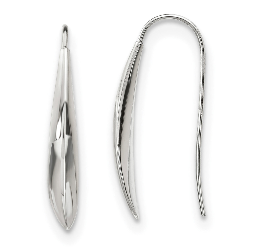 Shepherd Hook Earrings Stainless Steel Polished, MPN: SRE1146, UPC: 191101853685 by Chisel Jewelry