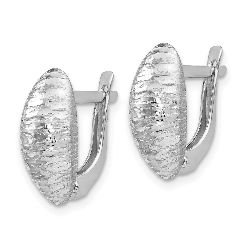 Textured Leverback Earrings 10k White Gold Polished HB-10LE352