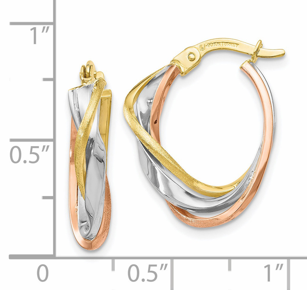 Earrings 10k Tri-color Gold HB-10LE365