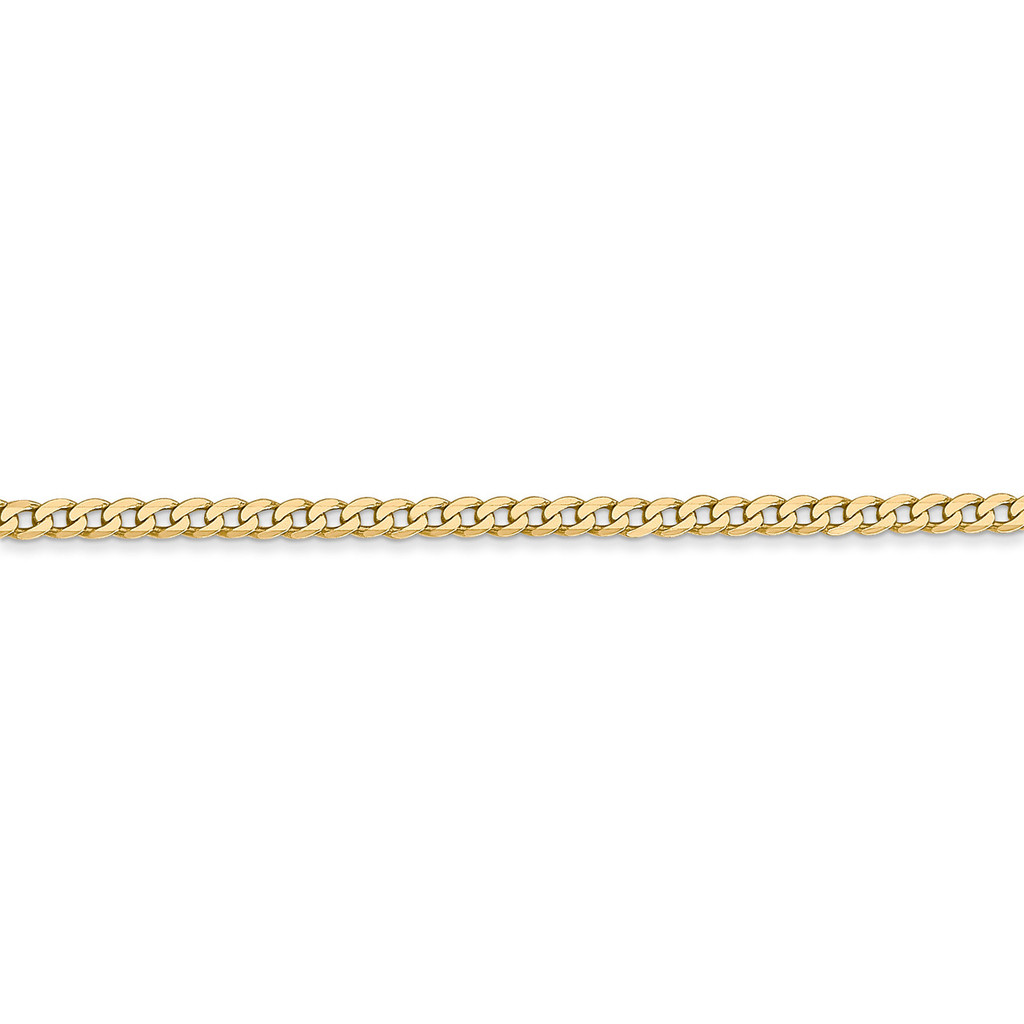 2.2mm Flat Beveled Curb Chain 18 Inch 14k Gold HB-1305-18