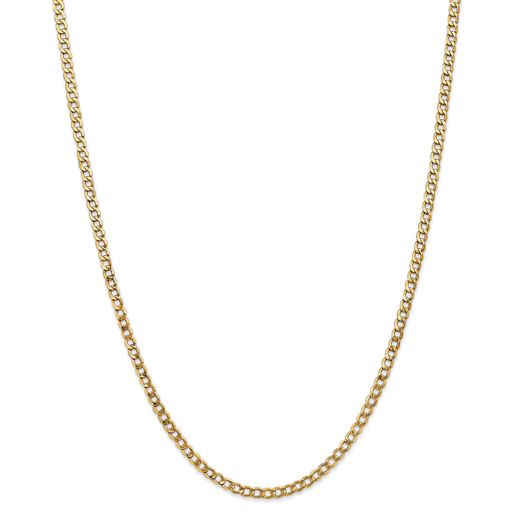 3.35mm Semi-Solid Curb Link Chain 16 Inch 14k Gold by Leslie's Jewelry MPN: 1324-16, UPC: 191101847516
