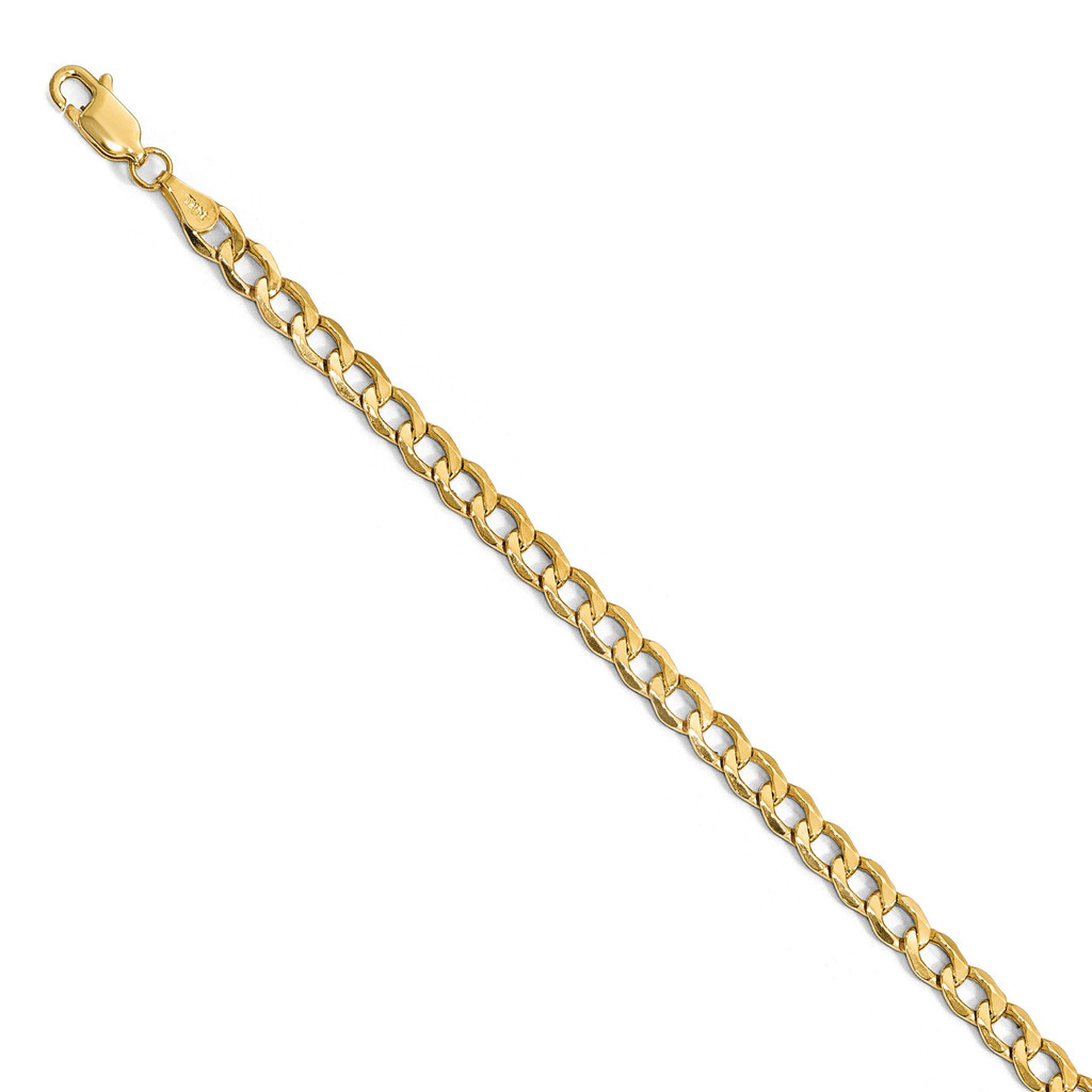 4.3mm Semi-Solid Curb Link Chain 7 Inch 14k Gold by Leslie's Jewelry MPN: 1325-7, UPC: 191101849718