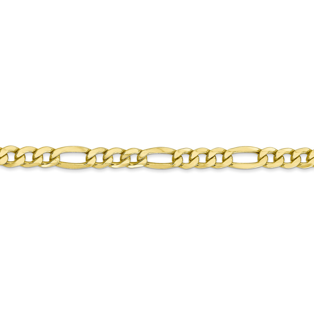 5.35mm Semi-Solid Figaro Chain 24 Inch 10k Gold HB-8234-24