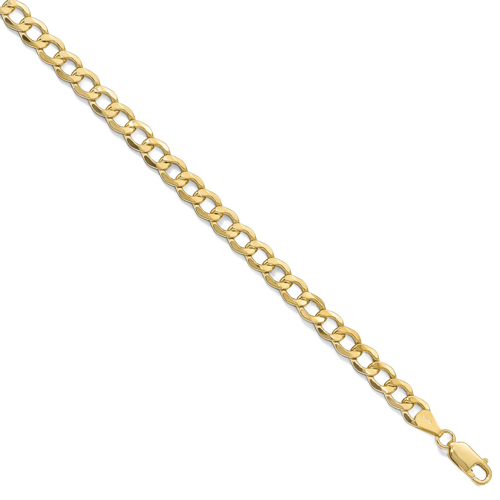 6.5mm Semi-Solid Curb Link Chain 24 Inch 10k Gold by Leslie's Jewelry MPN: 8242-24, UPC: 191101755781