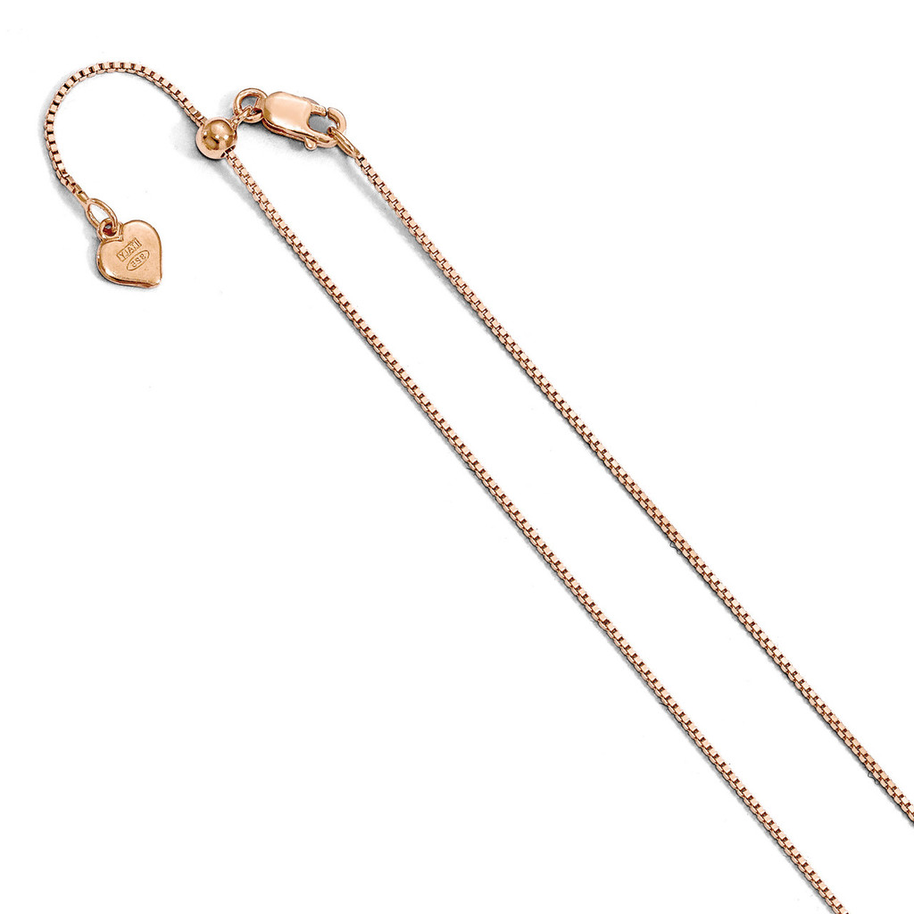 .85 mm Rose Gold-plated Adjustable Box Chain 30 Inch Sterling Silver by Leslie's Jewelry MPN: FC39-30
