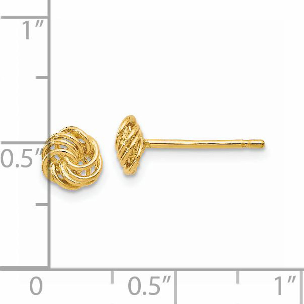 Love Knot Post Earrings 14k Gold Polished HB-LE1021