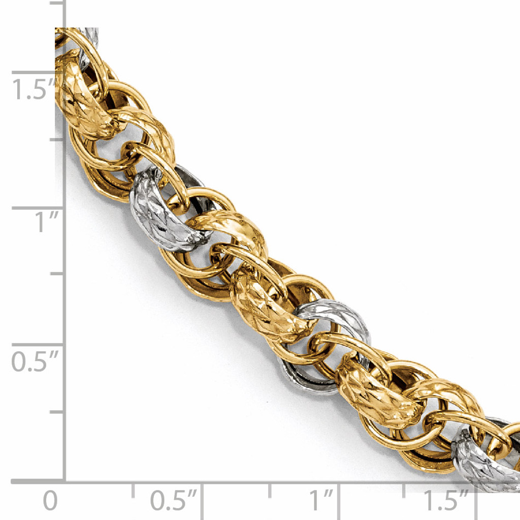 Bracelet 7.5 Inch 14k Two-tone Gold Fancy HB-LF761-7.5
