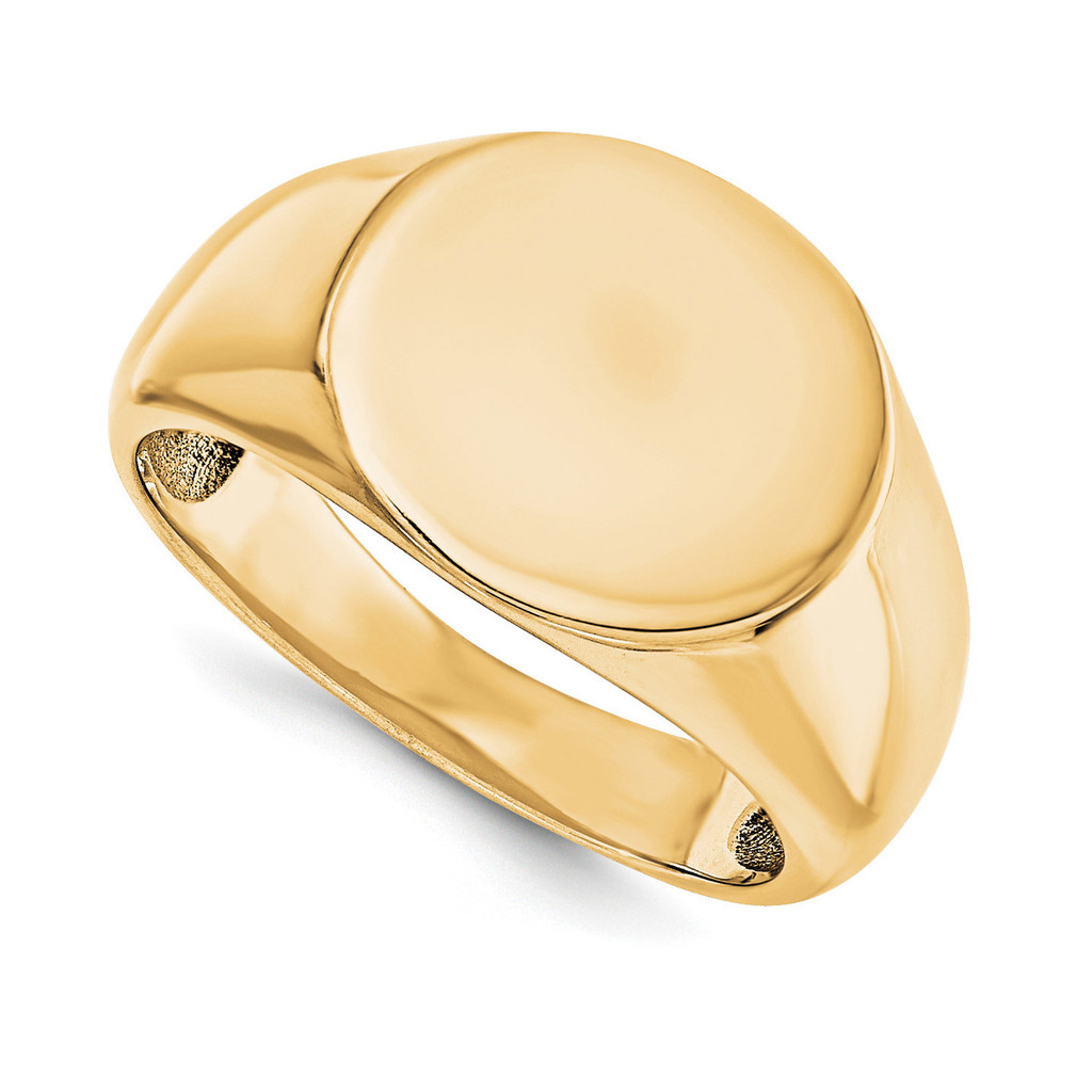 Signet Mounting Ring Band Round 14k Yellow Gold Raw Casting Ring, MPN: YM1696-4