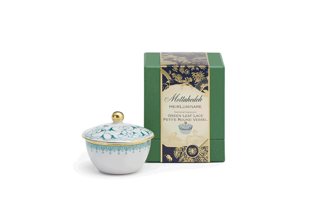 Mottahedeh Green Leaf Lace Small Box, MPN: S1563V.