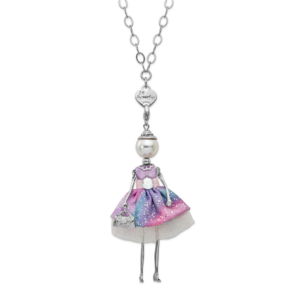 By Jere Swar Sim.Pearl Strass Crystal Doll Charm with Chain Le Amiche Silver-tone, MPN:  JDN102-31, UPC: