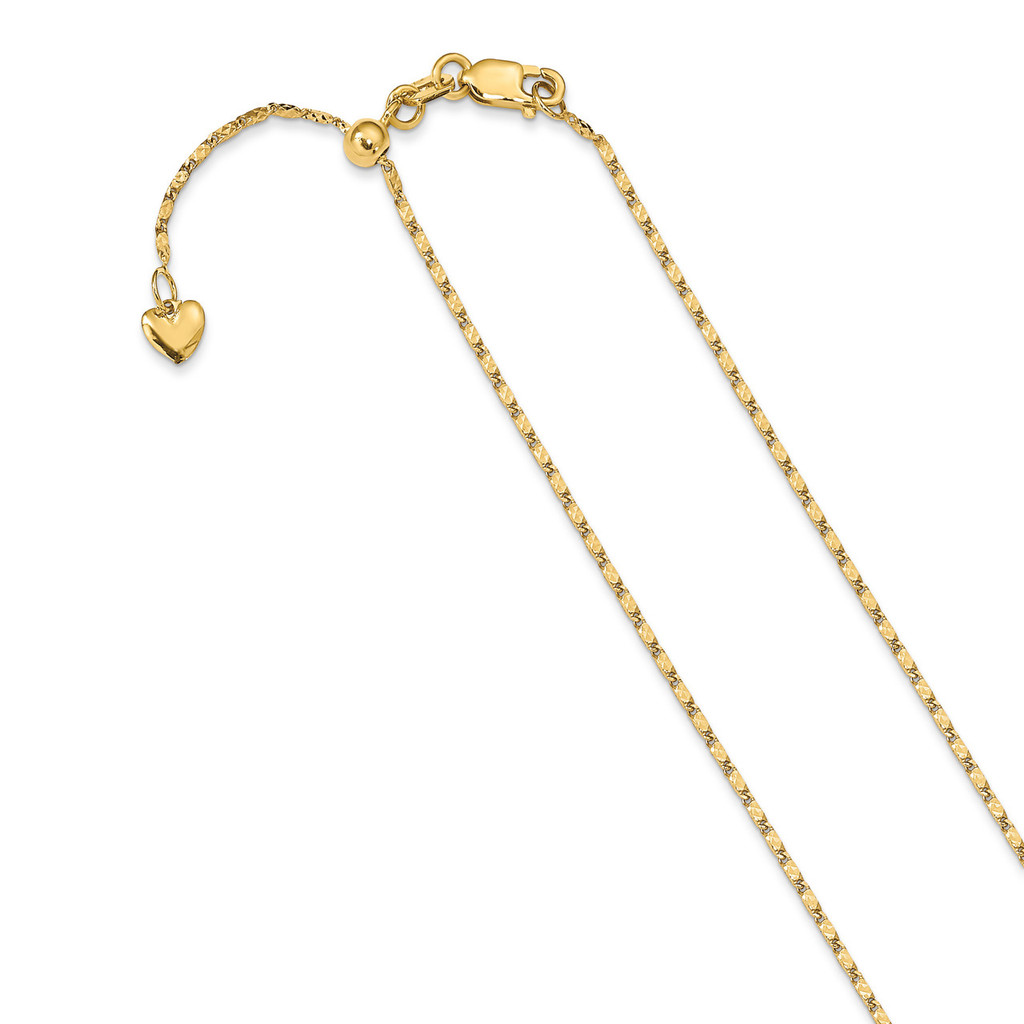 Leslie's 30 Inch Diamond-cut Fancy Link Adjustable Chain 14k Polished Gold MPN: 1335-30