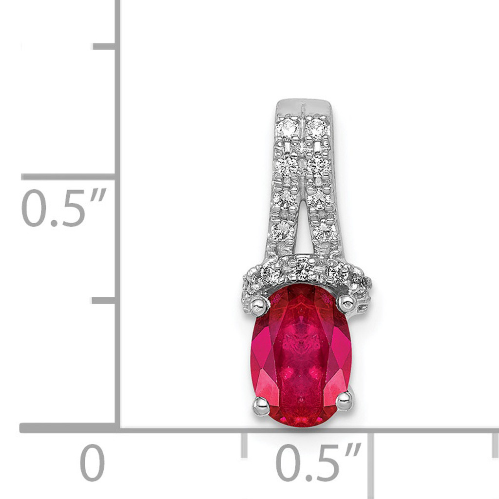 Diamond & Ruby Pendant 14k White Gold PM5249-RU-010-WA