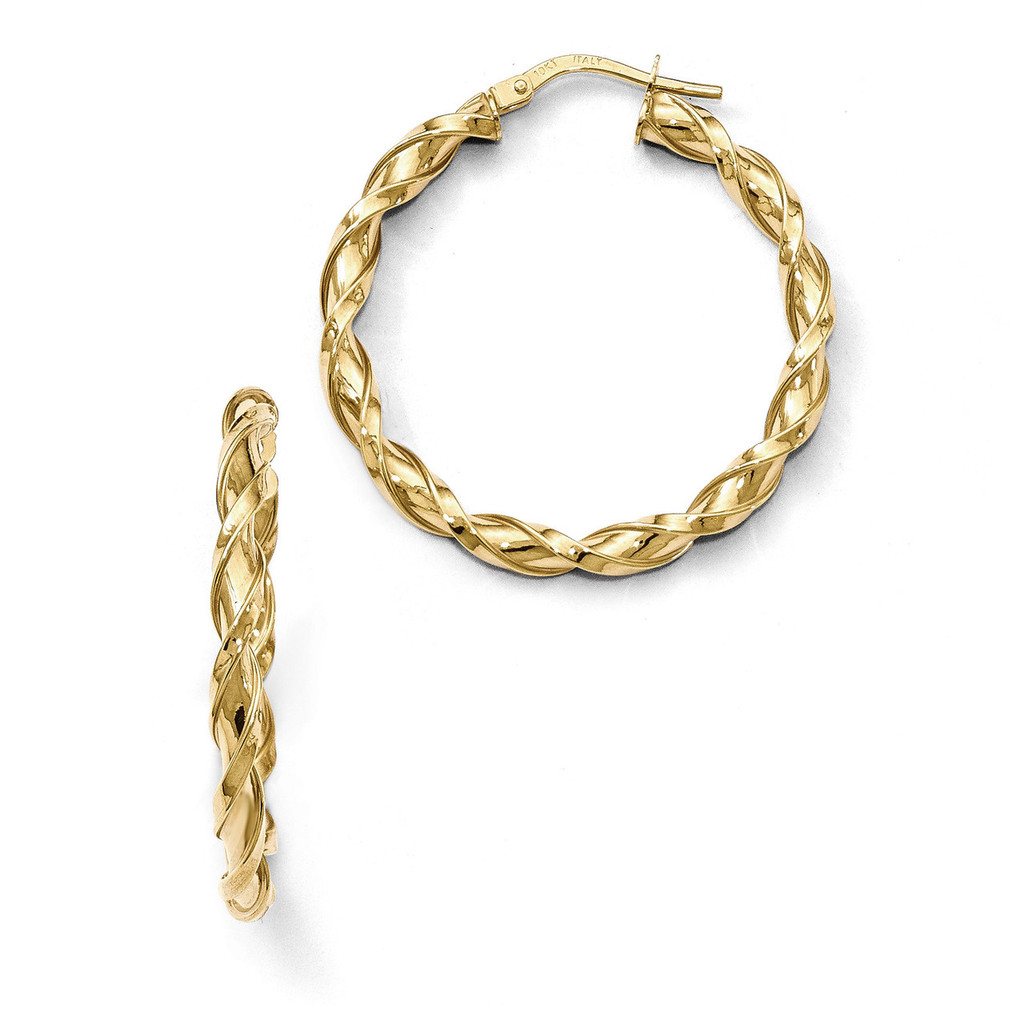 Polished Twisted Hoop Earrings 10k Gold MPN: 10LE289 UPC: