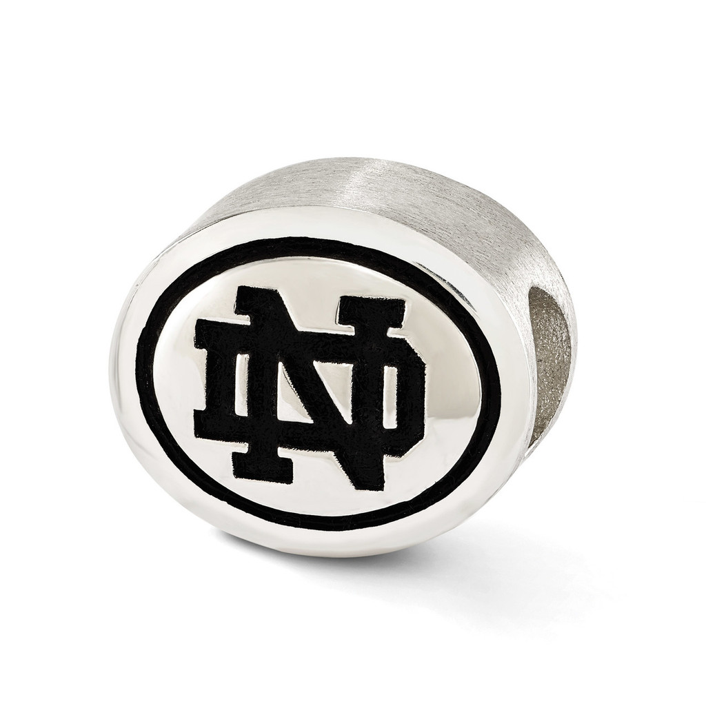Antiqued University of Notre Dame Collegiate Bead Sterling Silver MPN: QRS3297 UPC: 886774254753