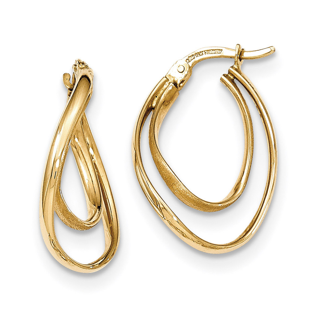 Gold Twisted and Polished Oval Hoop Earrings 14k Gold MPN: TF716 UPC: 868044151462