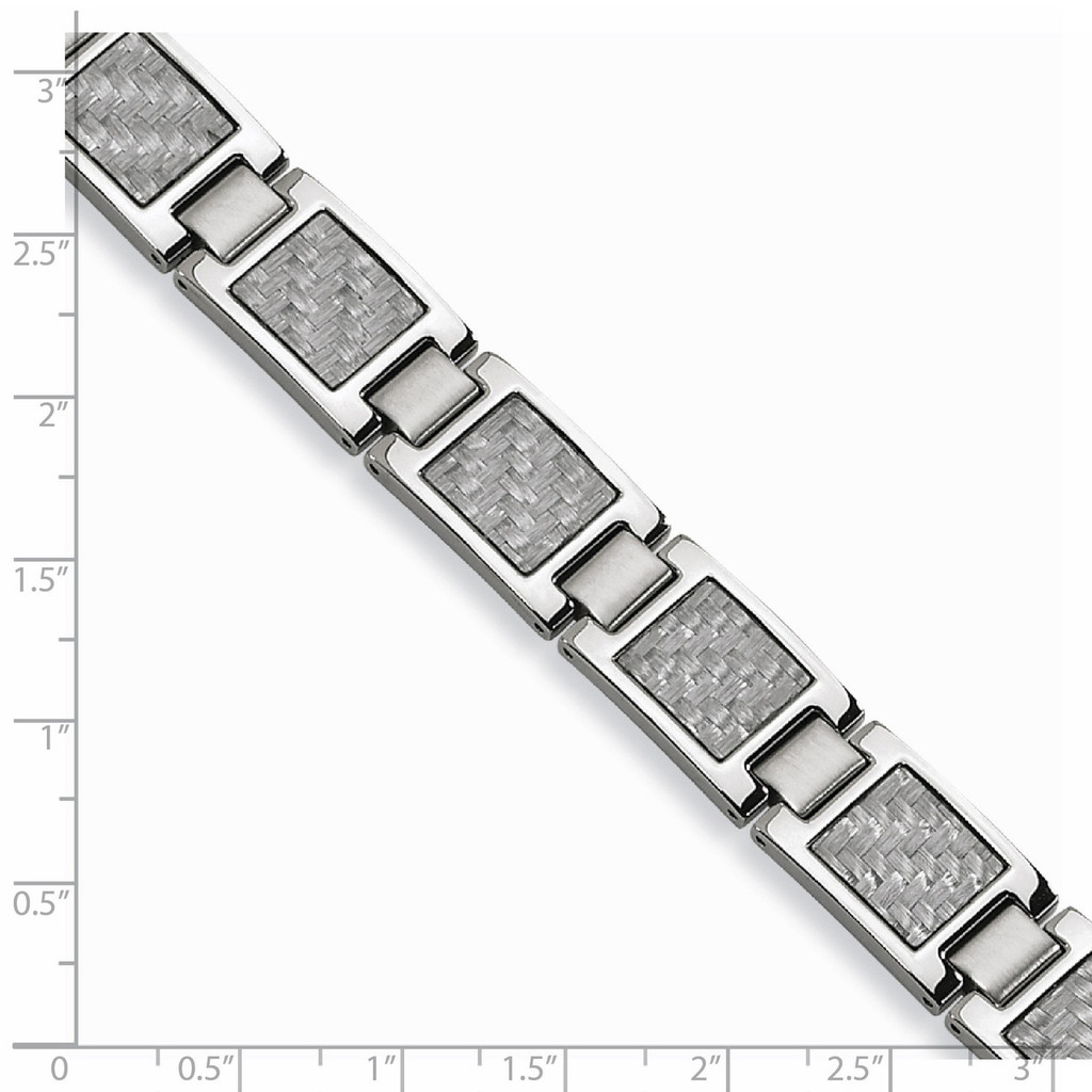 Grey Carbon Fiber Bracelet - Stainless Steel SRB145