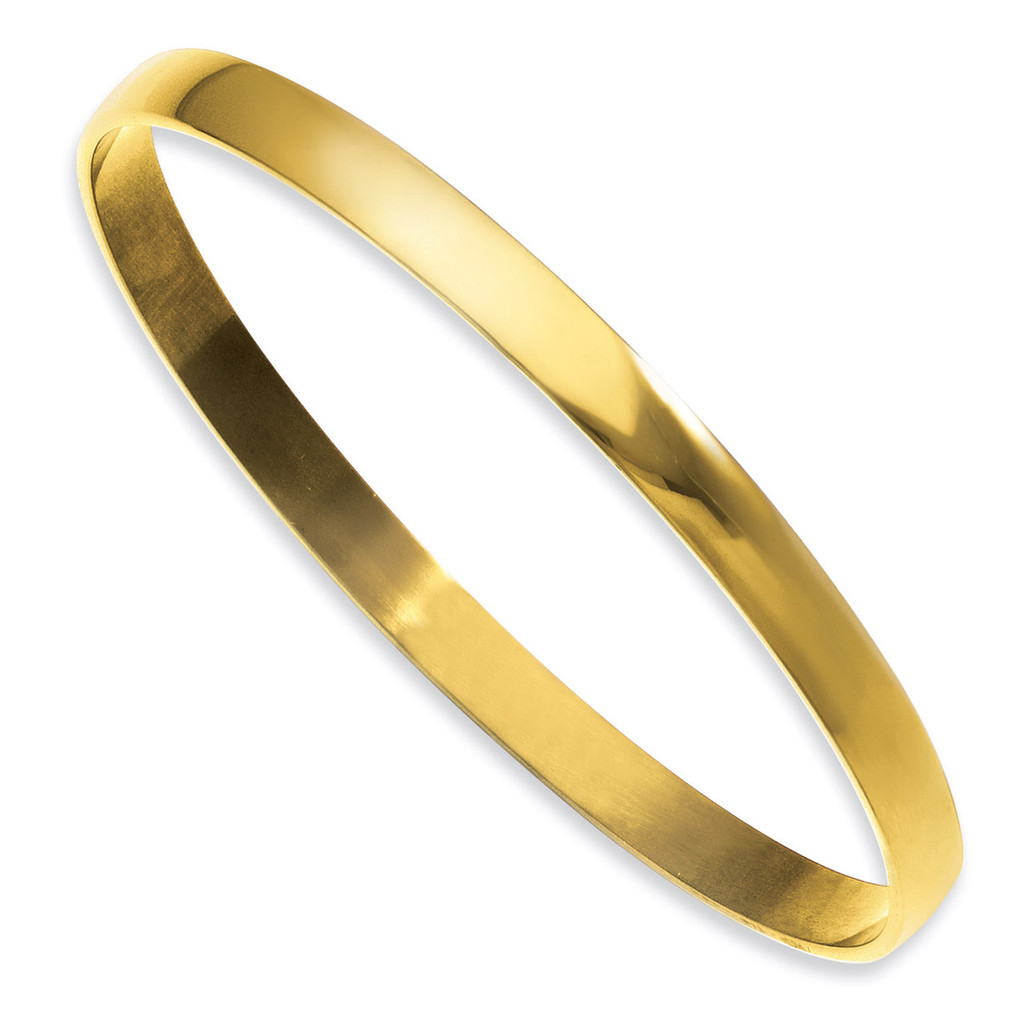 Chisel Yellow IP Plated Bangle - Stainless Steel SRB856GP