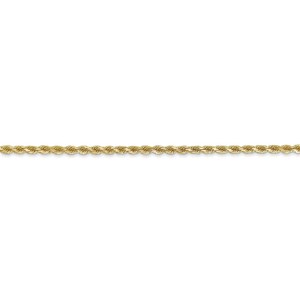 28 Inch 2mm Diamond-cut Rope with Lobster Clasp Chain 14k Yellow Gold 016L-28