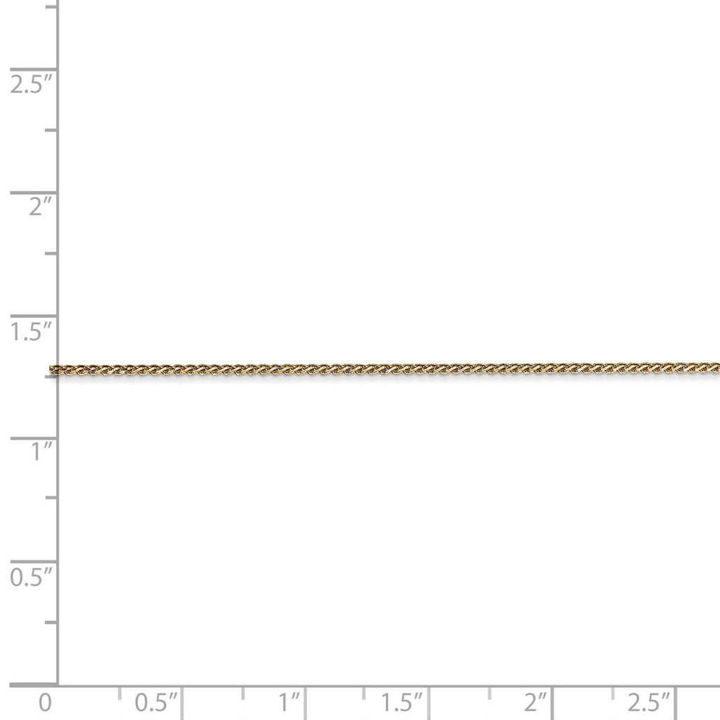 22 Inch .65mm Solid Diamond-cut Spiga Chain 14k Yellow Gold PEN157-22