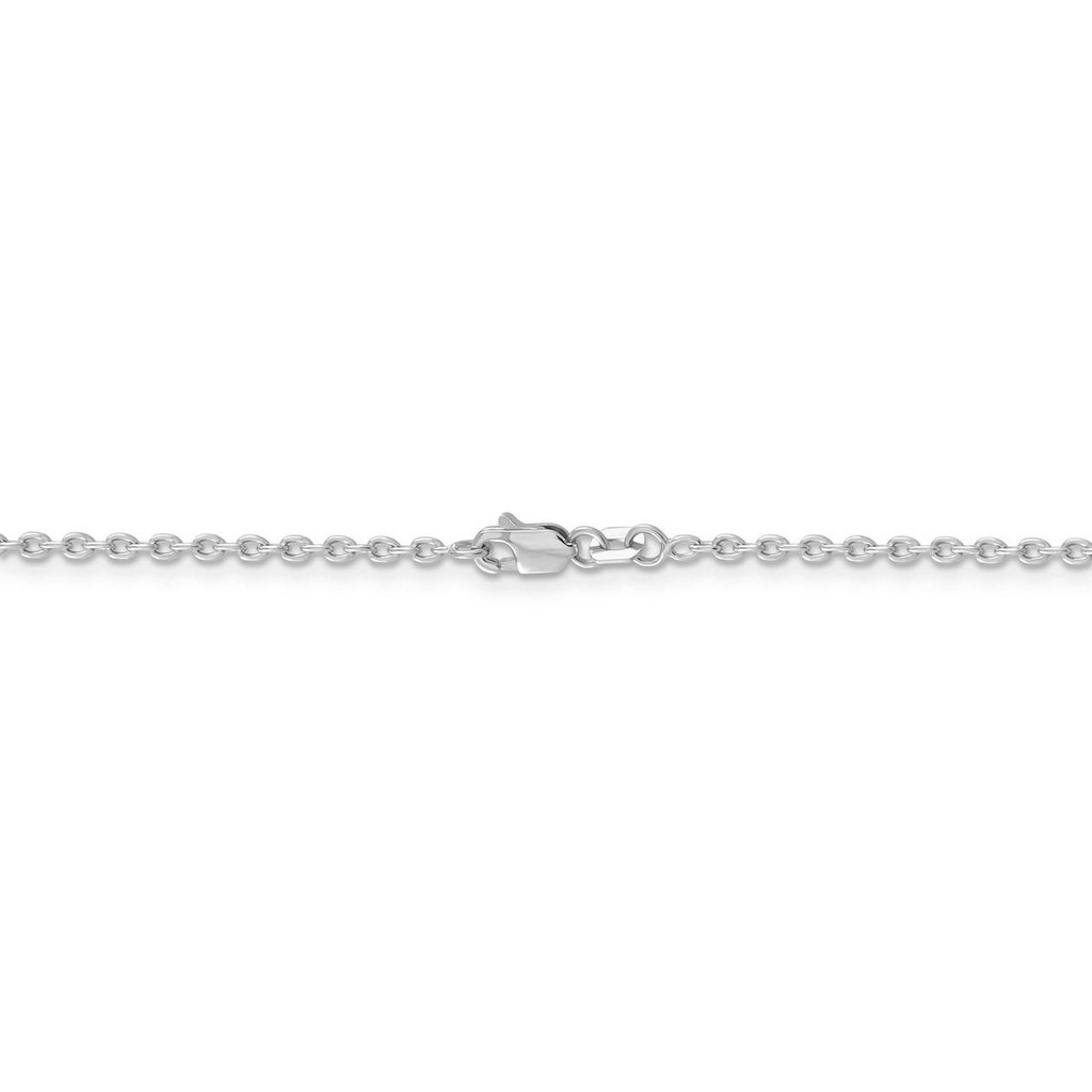 22 Inch 2mm Cable Chain 14k White Gold PEN210-22