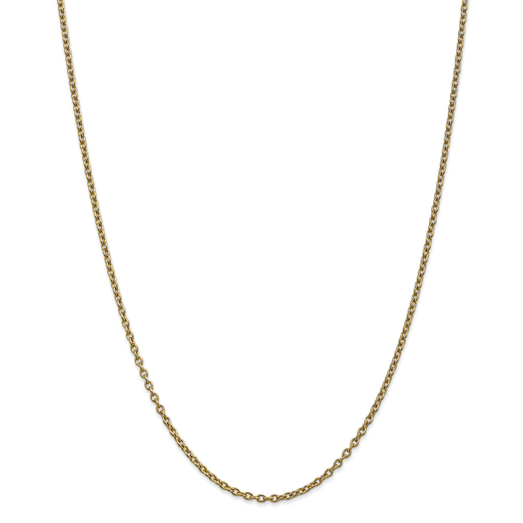 14k Yellow Gold 2.4mm Cable Chain 22 Inch, MPN: PEN217-22