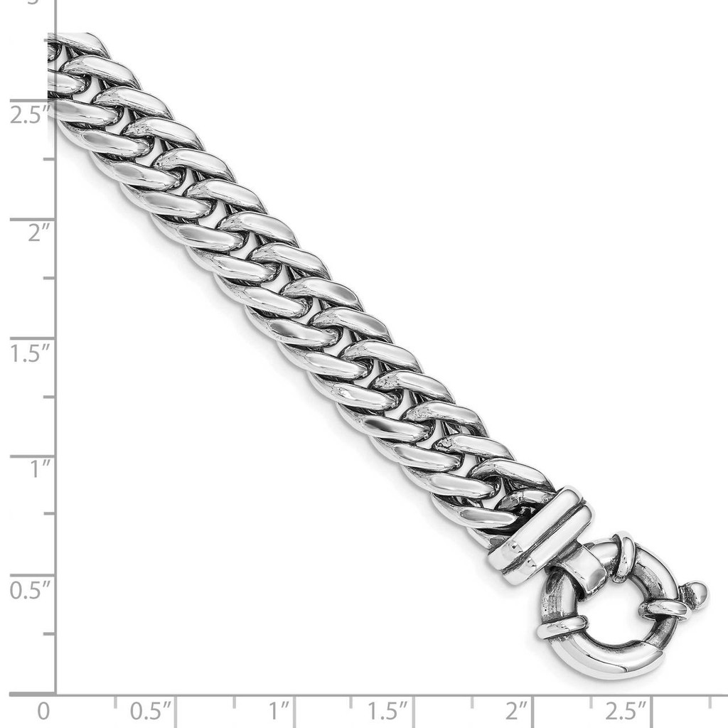 7.75 Inch Antiqued Polished Chain Bracelet Sterling Silver QG4993-7.75