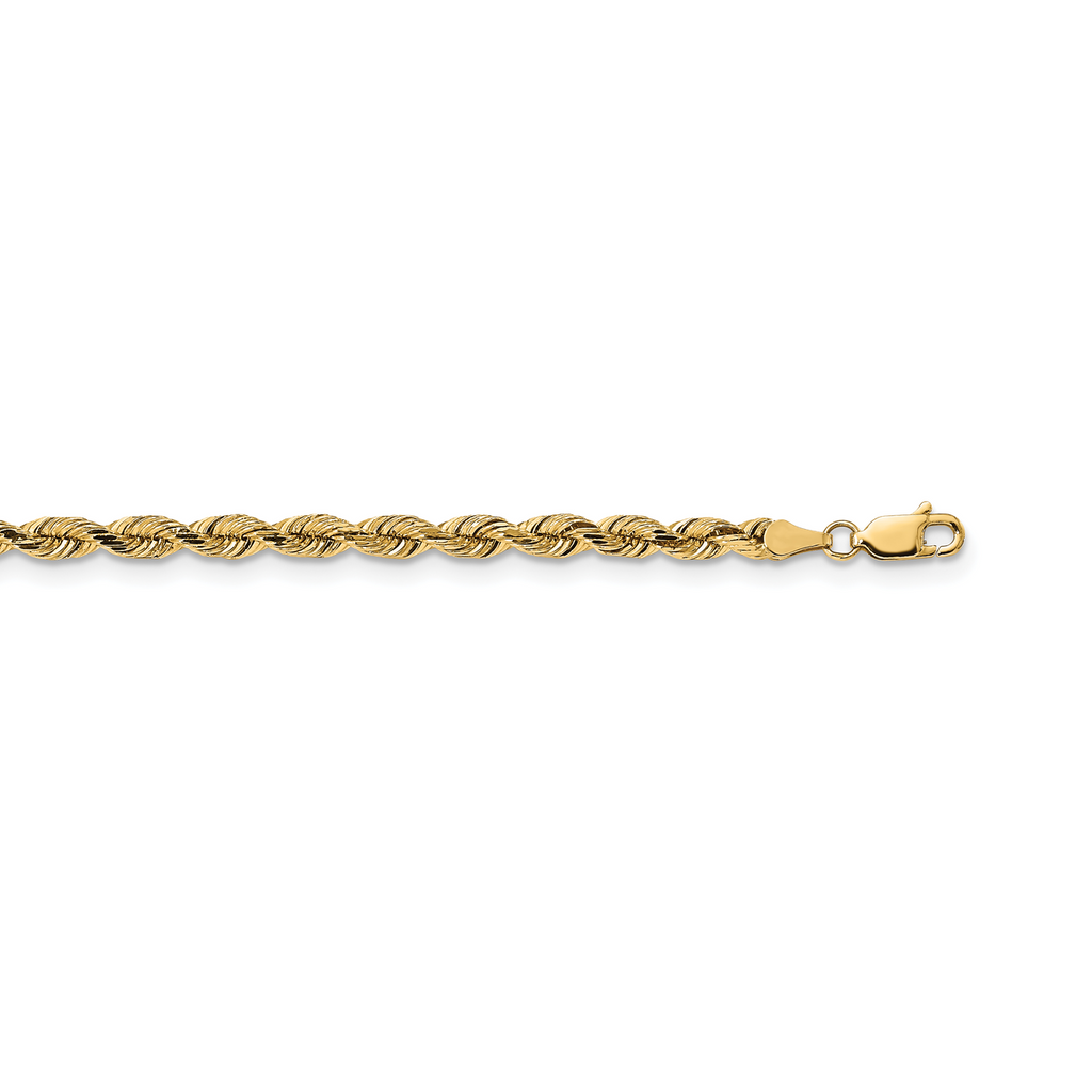 14k Yellow Gold 3.75mm Diamond-cut Silky Rope Chain 18 Inch, MPN: SKRD030-18