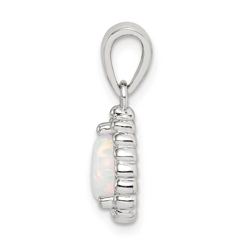 Lab Created Opal Pendant Sterling Silver QP5094