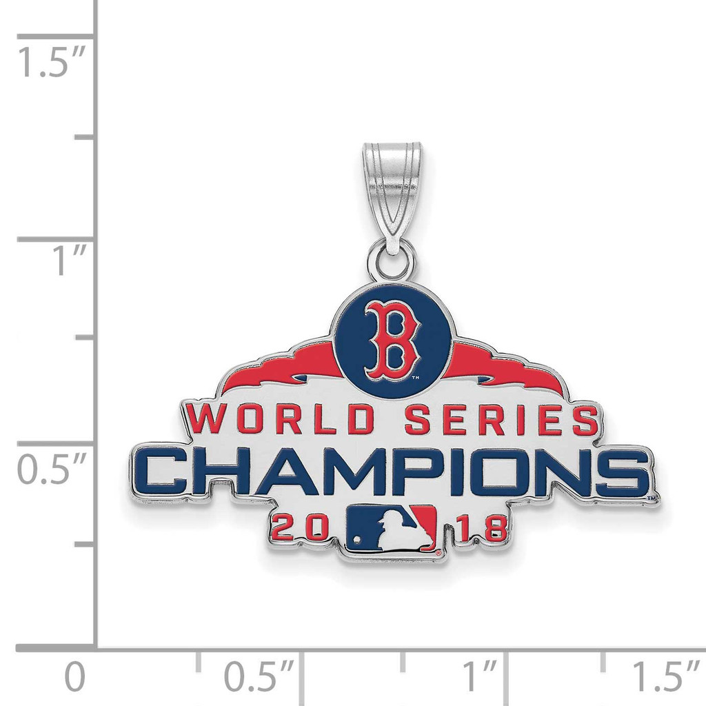 2018 World Series Champions Boston Red Sox Large Enamel Pendant Sterling Silver SS005RSO18