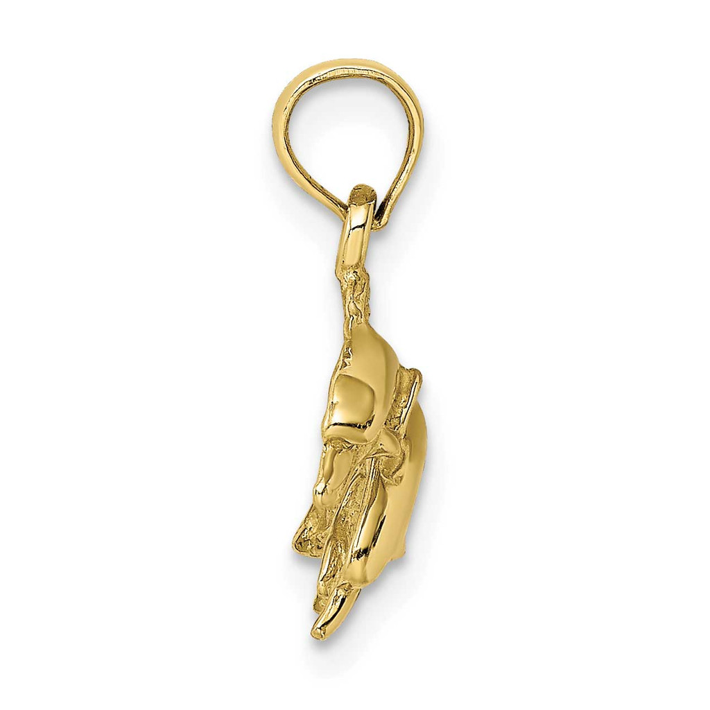 Double Dolphins Jumping Left Charm 10k Gold Polished 10K7725