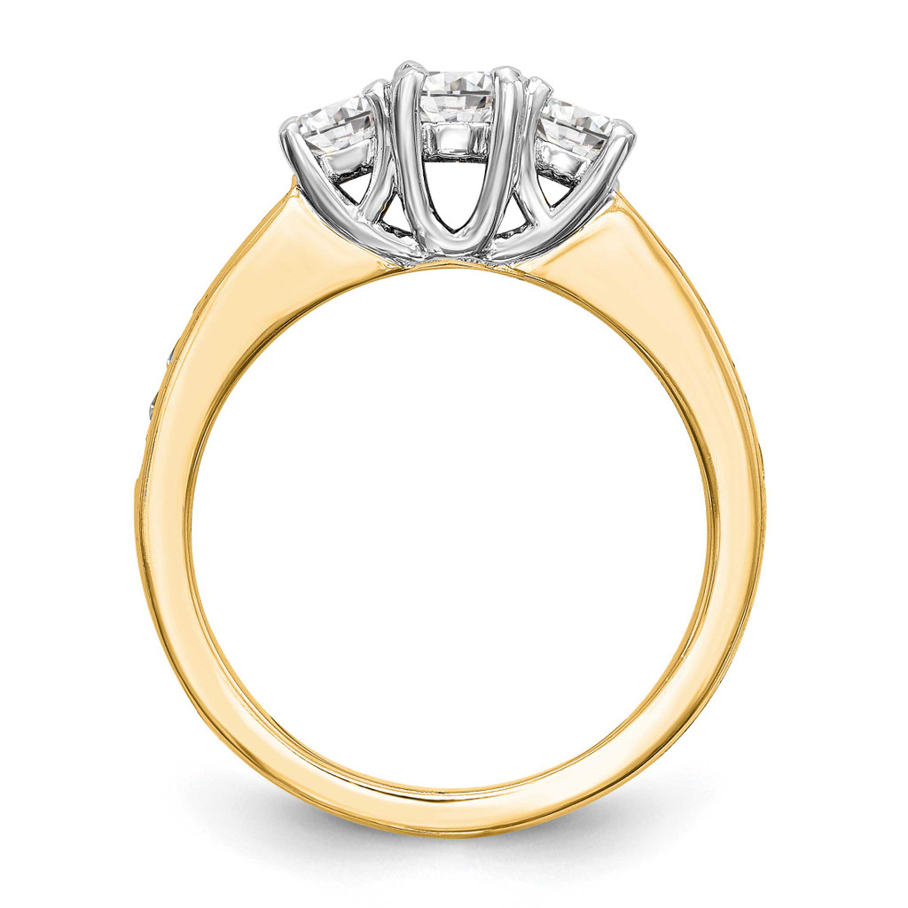 3-Stone Diamond Semi-Mount Engagement Ring 14k Two-tone Gold RM2979E-050-YWAA